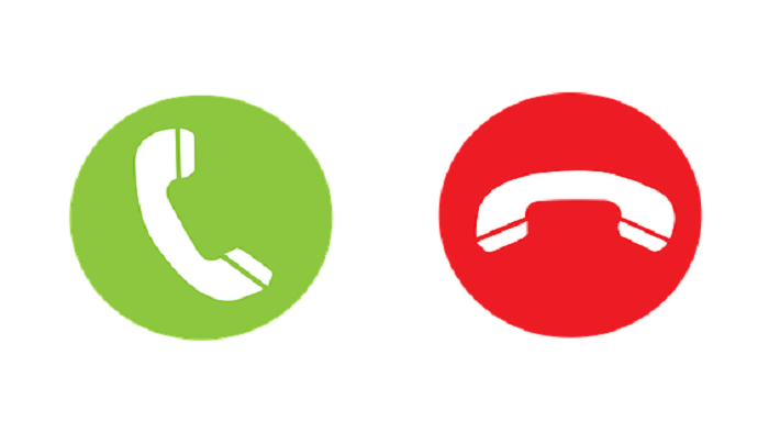 deux icônes qui représentent la raccrochage et le décrochage d'un appel-gestion des appels entrants- Serenity 