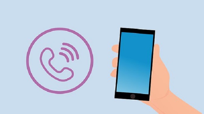 image d'une icône téléphonique et une main tenant un smartphone - secrétariat médical - Serenity 
